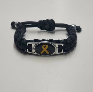 Endometriosis Awareness Adjustable Charm Bracelet Yellow Ribbon Cause Support